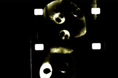 Digital photo of 16mm film frame, before cropping and colour harmonisation