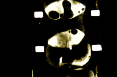 Digital photo of 16mm film frame, before cropping and colour harmonisation
