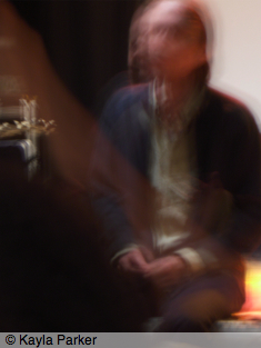 Kayla's photo of Gareth Evans at the Aurora festival in Norwich, hand-held exposure, no flash