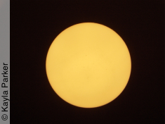Kayla's photo of the false full moon during eclipse, taken hand-held in the bathroom