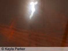 Kayla's photo of the moon, hand-held from under the birch tree in the garden