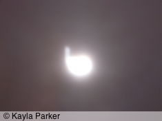 kayla's second photo of the full moon, taken a minute after the first, hand-held on long exposure close to midnight