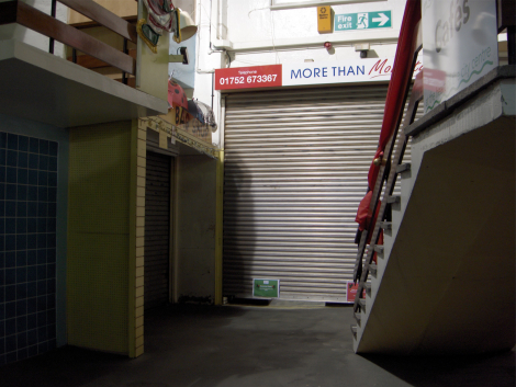 kayla's final photo taken at the end of her random walk for Requiem 102 - it's the corner of Plymouth Market at the western corner, outside Project Space 11, where I used to go to buy foam sheet for making no-budget armatures for animation models