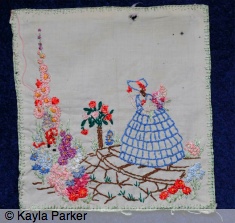 Embroidery square sewn by my mother when she was a child